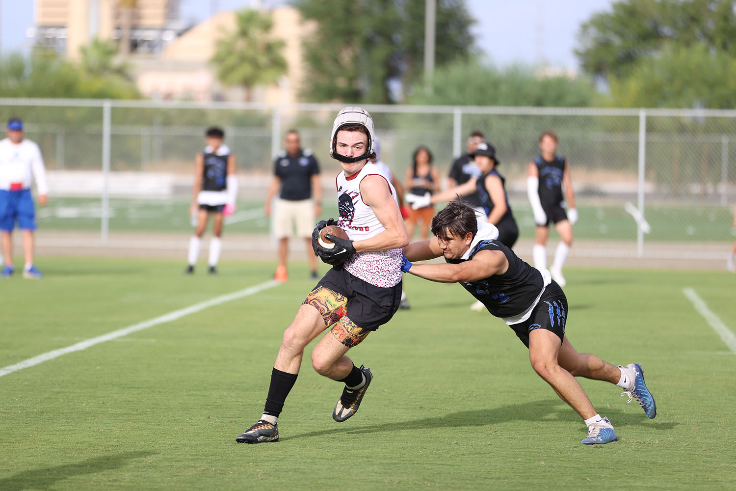 DRHS receiver caught, turns and runs with the ball