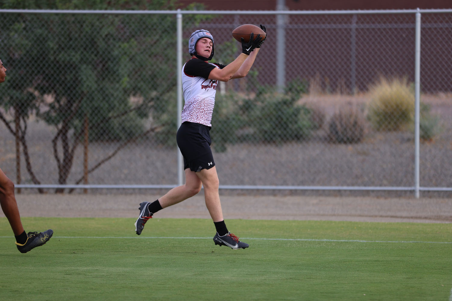 Catching the ball in the endzone