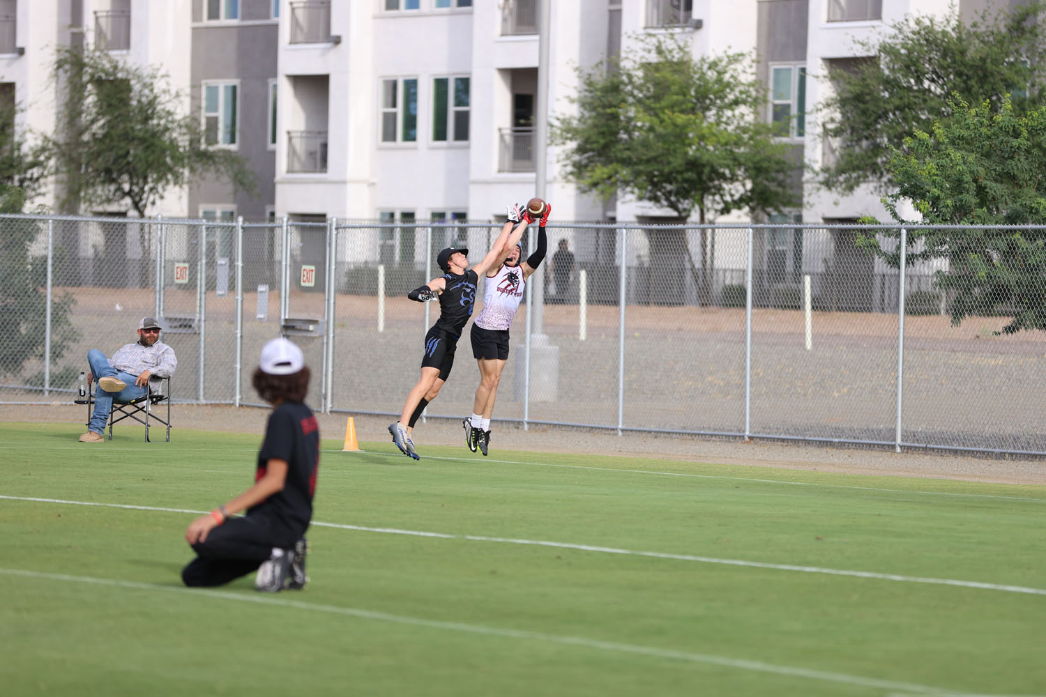 Catching the ball in the endzone