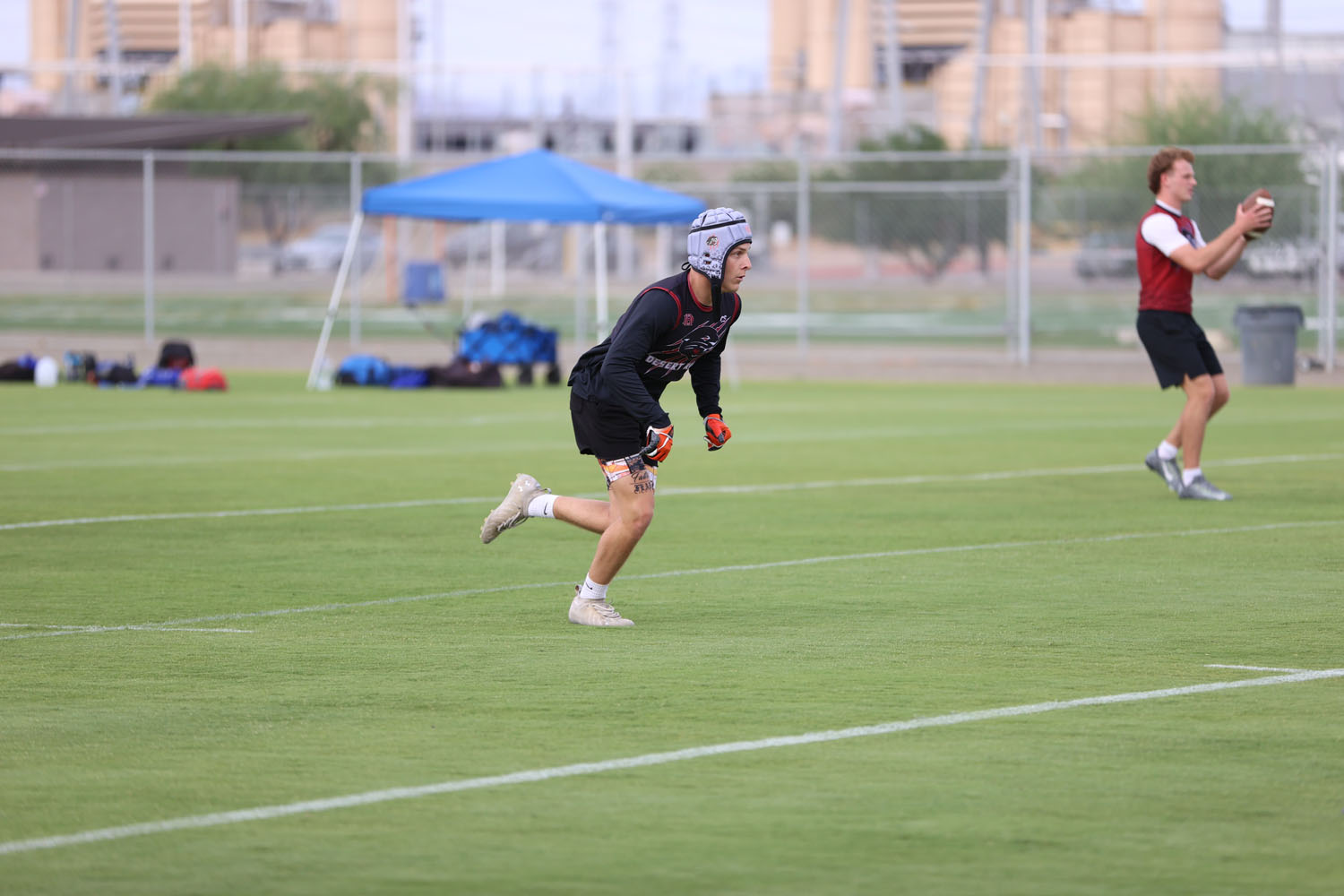 DRHS receiver getting off the line and running his route