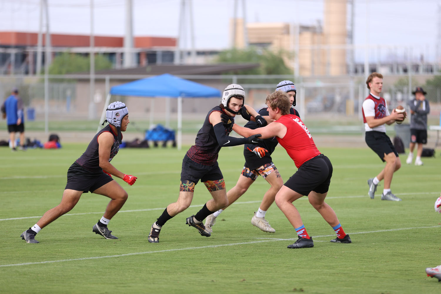 Desert Ridge Receiver getting off the line of scrimmage