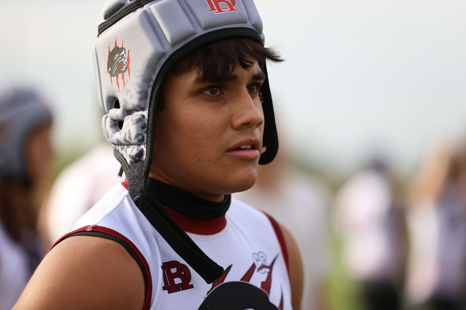 DRHS player listening to coach