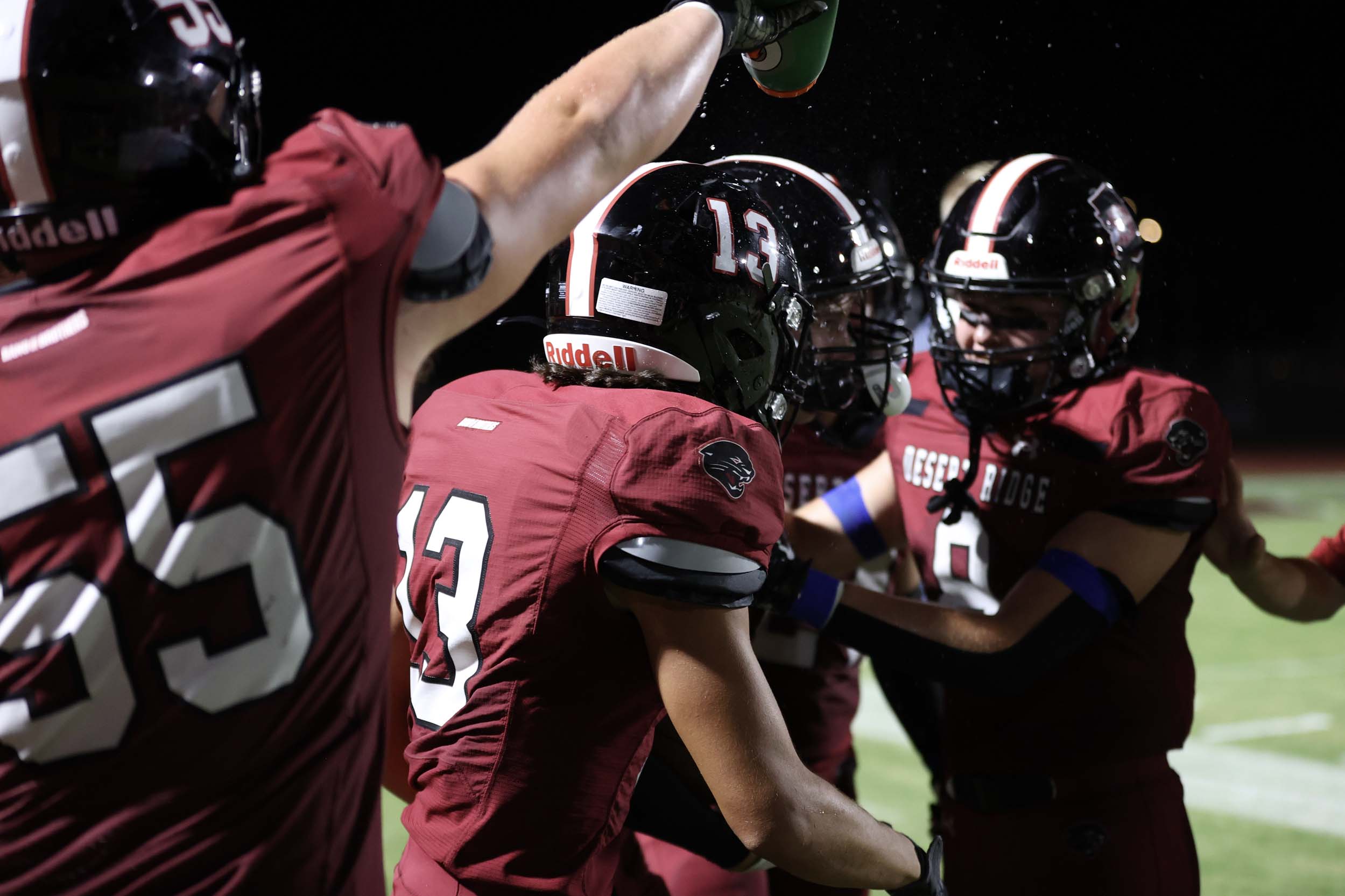 The Jags celebrate a interception celebration