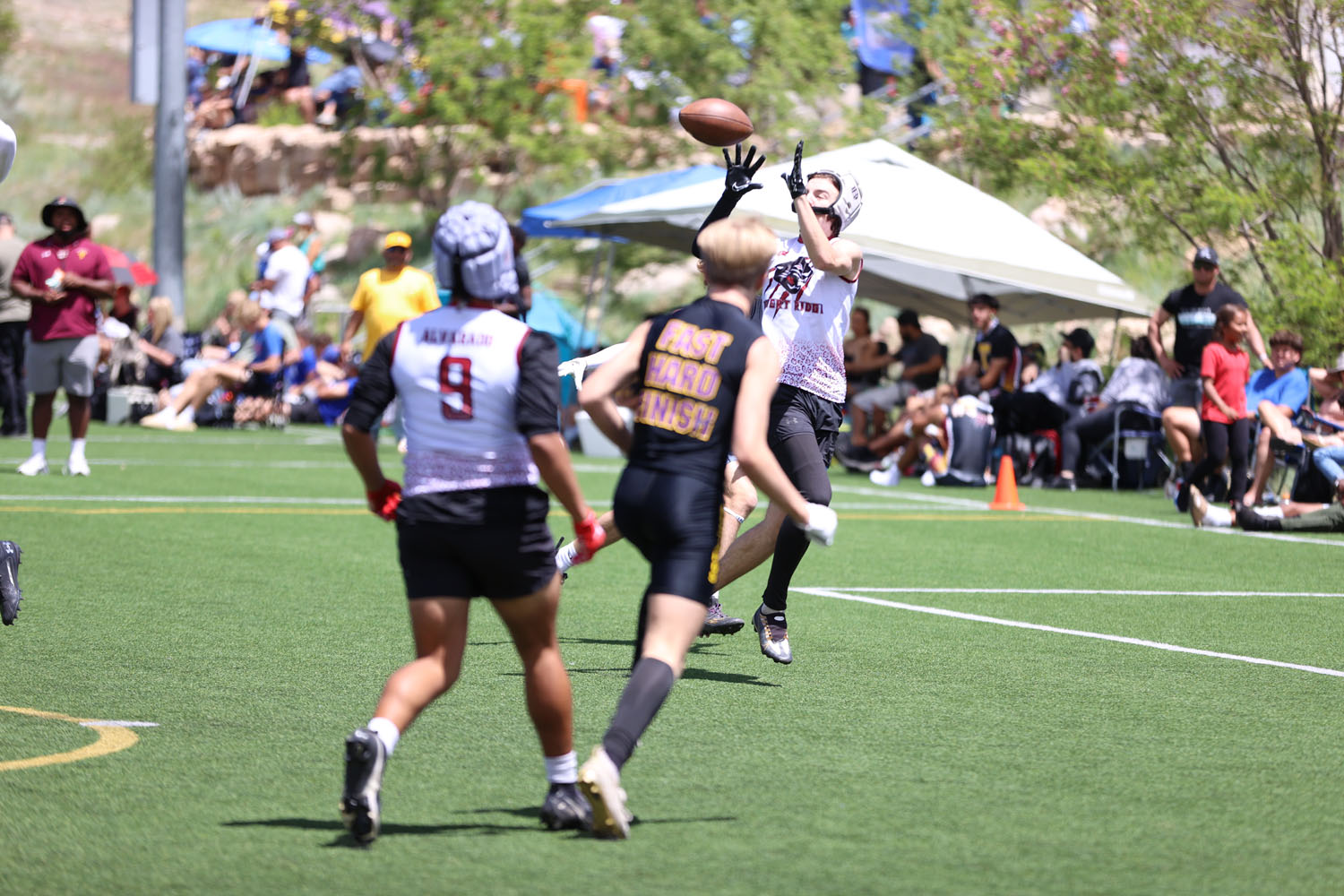 Going up to catch the ball