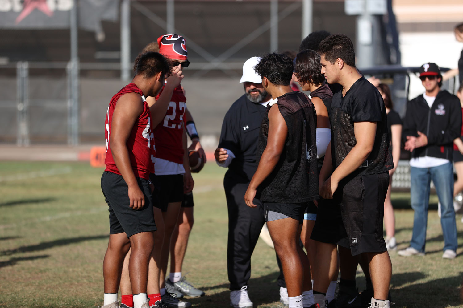 Pregame instructions with the captains