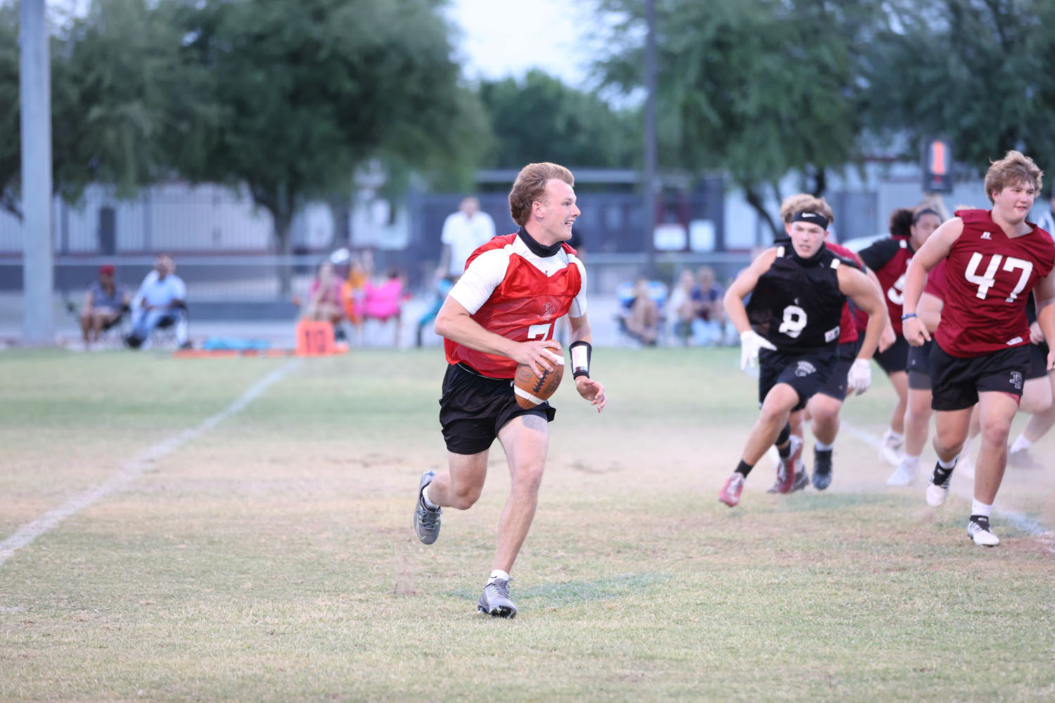 QB looking to throw the ball down field