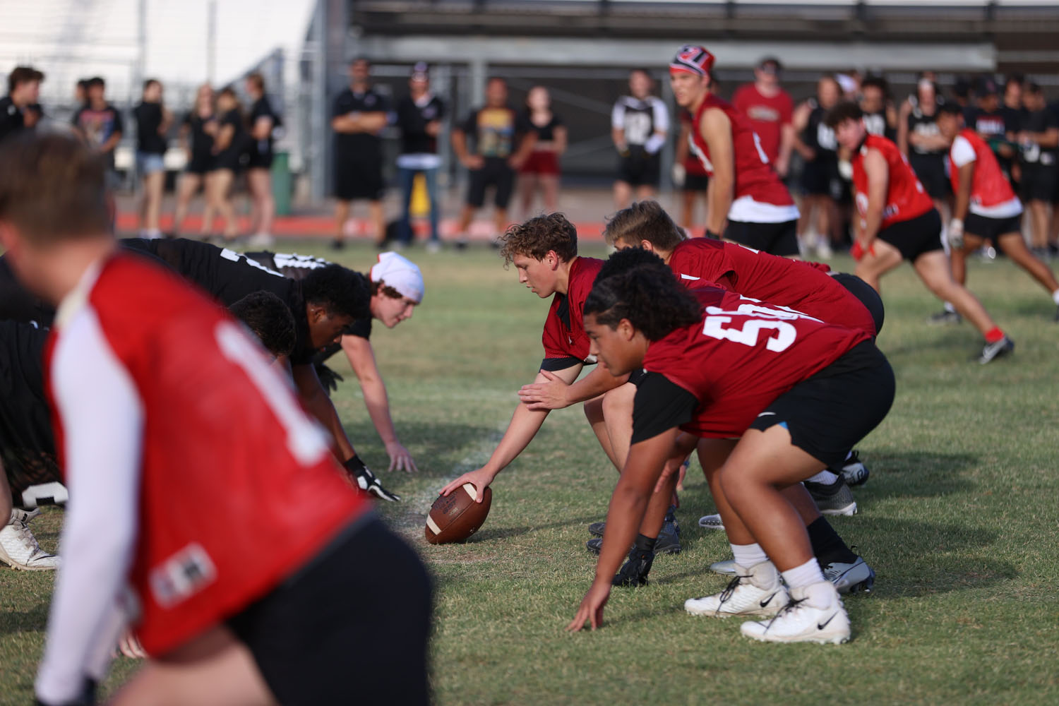 Center ready to snap the ball